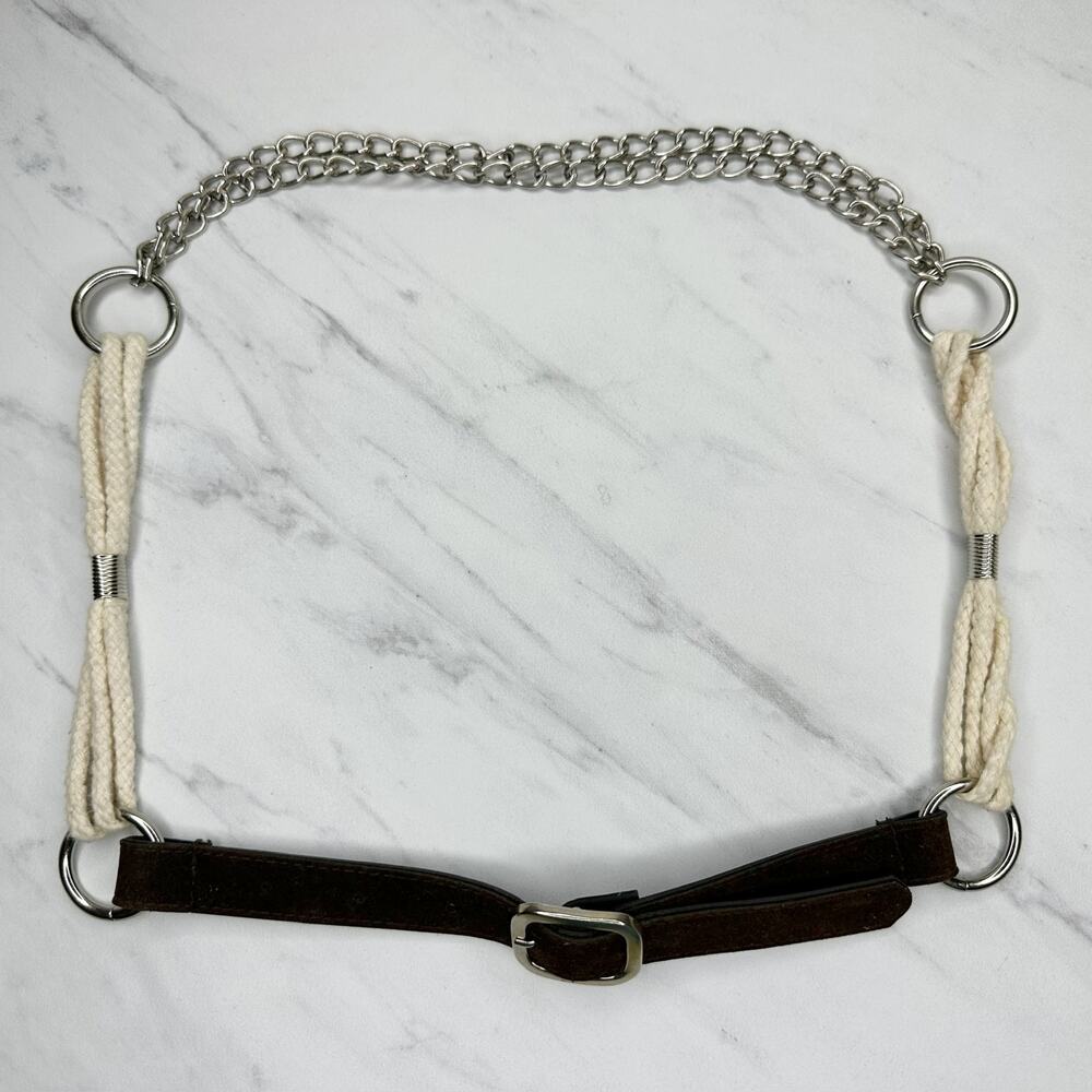 Brown Faux Suede Chain and Rope Belt Medium (M) Womens Mixed Material ✨
